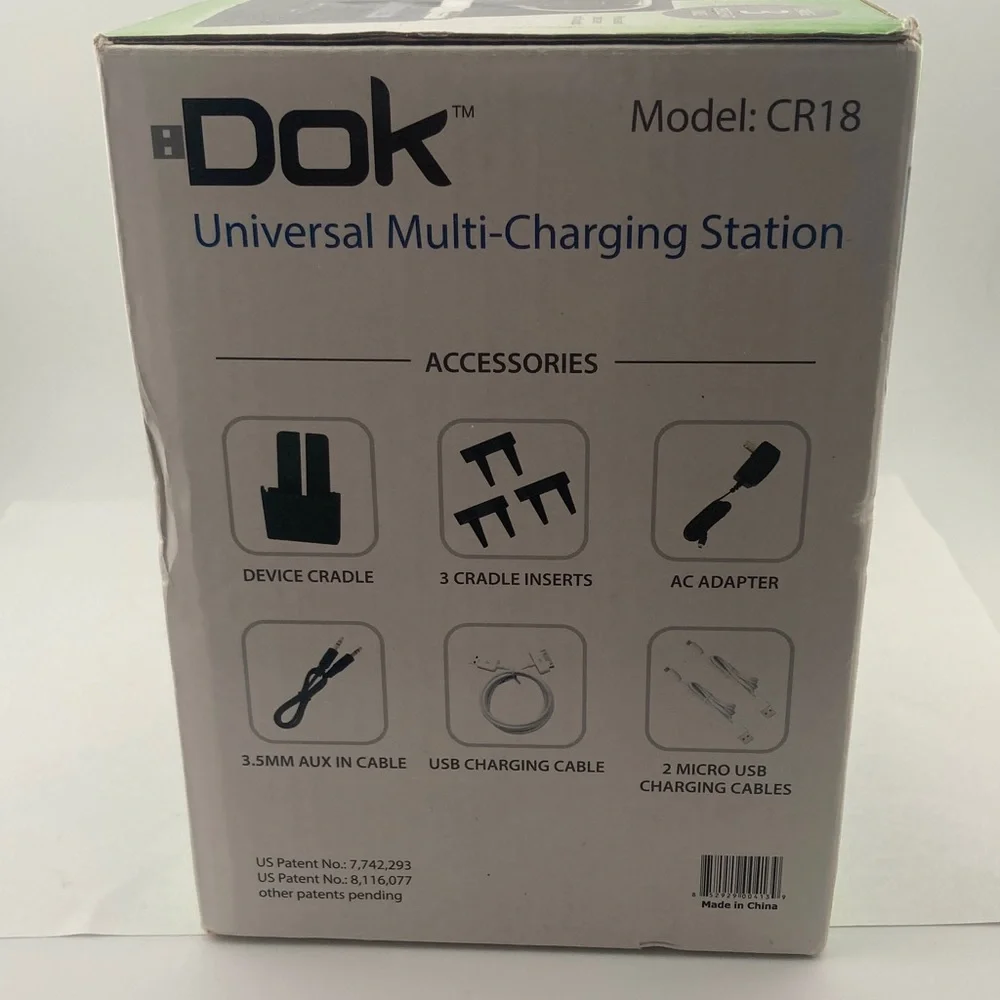 DOK CR18 Universal Multi-Charging Station Alarm Clock AM/FM radio